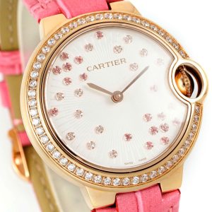 Đồng Hồ Cartier Ballon Bleu De Cartier Replica 11 Mặt Trắng Viền Đính Đá 33mm (2)