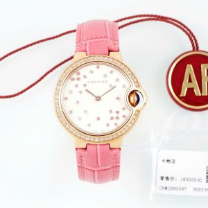 Đồng Hồ Cartier Ballon Bleu De Cartier Replica 11 Mặt Trắng Viền Đính Đá 33mm (2)