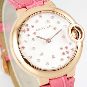 Đồng Hồ Cartier Ballon Bleu De Cartier Replica 11 Mặt Trắng Vỏ Mạ Vàng Hồng 33mm (9)