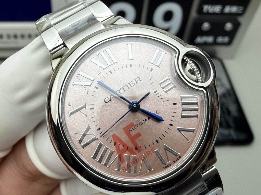 Đồng Hồ Cartier Ballon Bleu Rep 11 Nữ Mặt Hồng Máy Cơ Tự Động Xưởng AF 33mm (2)