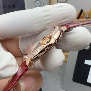 Đồng Hồ Cartier Ballon Bleu Rep 11 Nữ Mặt Trắng Viền Đính Đá Xưởng AF 33mm (2)