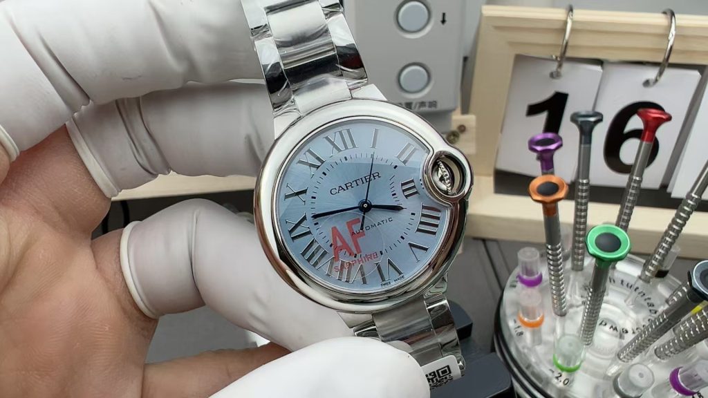 Đồng Hồ Cartier Ballon Bleu Replica 11 Nữ Mặt Xanh Băng Xưởng AF 33mm (2)