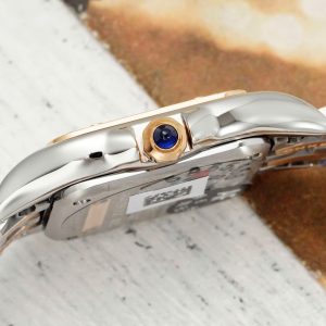 Đồng Hồ Cartier Panthere Chế Tác Mặt Trắng Vỏ Demi Vàng Hồng 22x30mm (2)