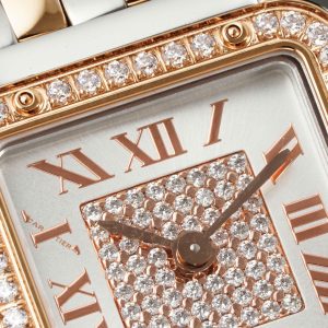 Đồng Hồ Cartier Panthere Chế Tác Mặt Trắng Vỏ Demi Vàng Hồng 22x30mm (2)