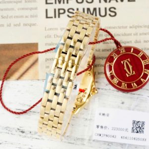 Đồng Hồ Cartier Panthere Rep Cao Cấp Mặt Trắng Vỏ Mạ Vàng 22x30mm (2)