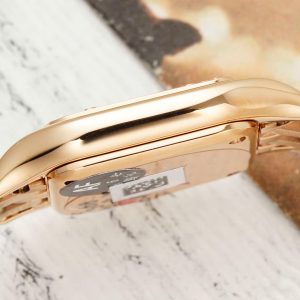 Đồng Hồ Cartier Panthere Replica Cao Cấp Mặt Trắng Vỏ Mạ Vàng Hồng 22x30mm (2)