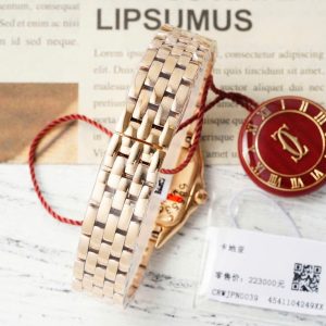 Đồng Hồ Cartier Panthere Replica Cao Cấp Mặt Trắng Vỏ Mạ Vàng Hồng 22x30mm (2)