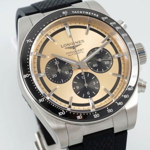 Đồng Hồ Longines Conquest Chế Tác Mặt Số Màu Be Dây Cao Su Nhà Máy AF 42mm (2)