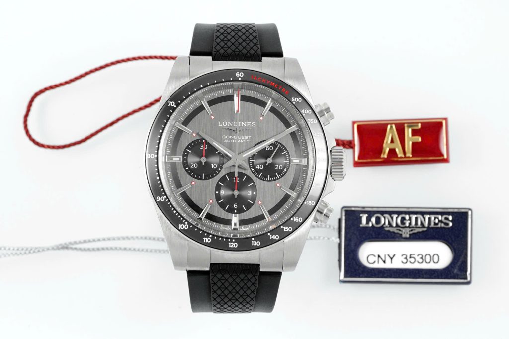 Đồng Hồ Longines Conquest Chế Tác Mặt Xám Dây Cao Su Nhà Máy AF 42mm (2)