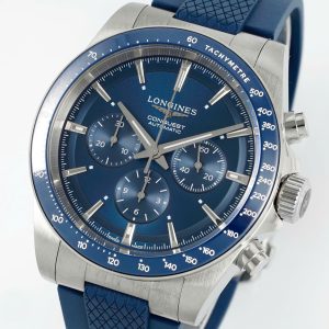 Đồng Hồ Longines Conquest Rep 11 Dây Cao Su Màu Xanh Dương Nhà Máy AF 42mm (2)