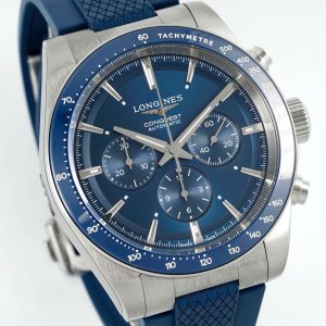 Đồng Hồ Longines Conquest Rep 11 Dây Cao Su Màu Xanh Dương Nhà Máy AF 42mm (2)