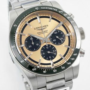 Đồng Hồ Longines Conquest Rep 11 Mặt Số Màu Be Dây Kim Loại Nhà Máy AF 42mm (2)