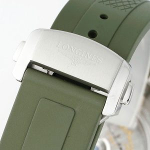 Đồng Hồ Longines Conquest Replica 11 Dây Cao Su Màu Xanh Quân Đội Nhà Máy AF 42mm (2)