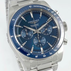 Đồng Hồ Longines Conquest Replica 11 Mặt Xanh Dương Dây Kim Loại Nhà Máy AF 42mm (2)
