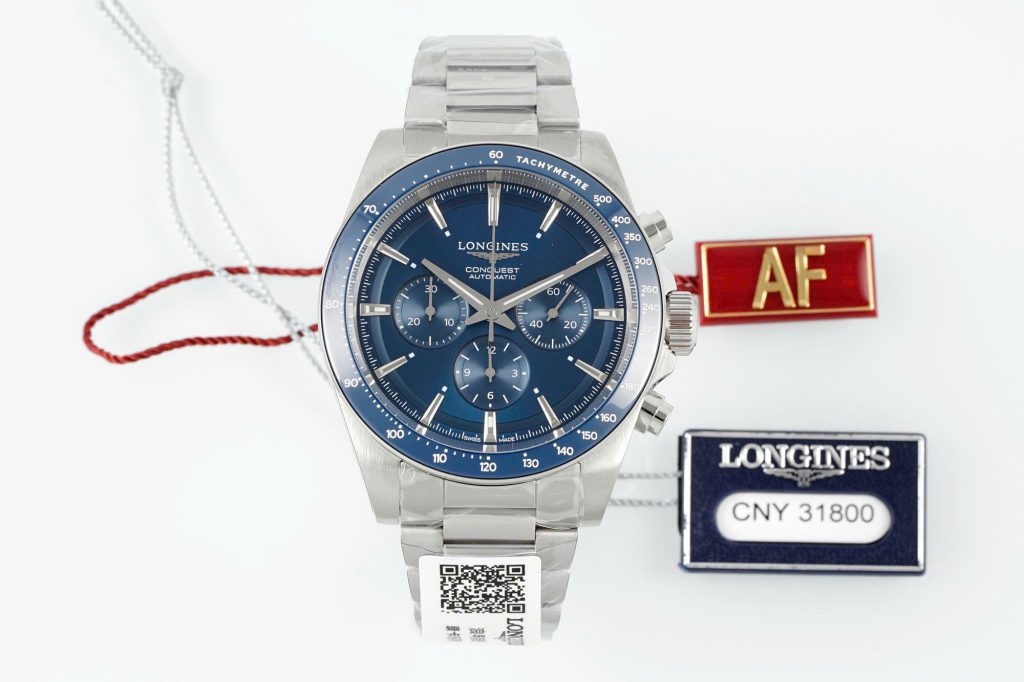 Đồng Hồ Longines Conquest Replica 11 Mặt Xanh Dương Dây Kim Loại Nhà Máy AF 42mm (2)