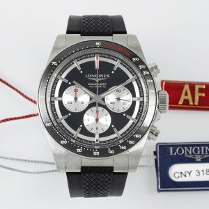 Đồng Hồ Longines Conquest Replica 11 Màu Den Dây Cao Su Nhà Máy AF 42mm (1)