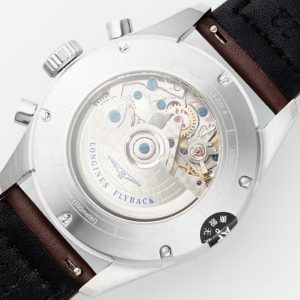 Đồng Hồ Longines Spirit Rep 11 Mặt Đen Dây Da Nâu 42mm (2)