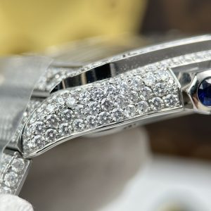Đồng Hồ Nam Cartier Santos Replica 11 Nhà Máy Đính Full Kim Cương Moissanite 39 (2)