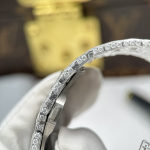 Đồng Hồ Nam Cartier Santos Replica 11 Nhà Máy Đính Full Kim Cương Moissanite 39 (2)