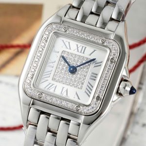 Đồng Hồ Nữ Cartier Panthere Chế Tác Mặt Trắng Máy Pin Thuỵ Sỹ 22x30mm (2)