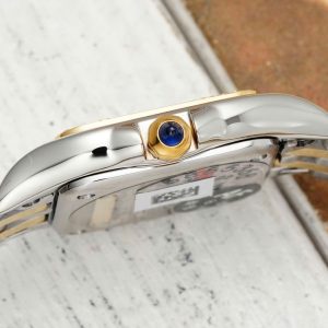 Đồng Hồ Nữ Cartier Panthere Chế Tác Mặt Trắng Viền Đính Đá CZ 22x30mm (2)