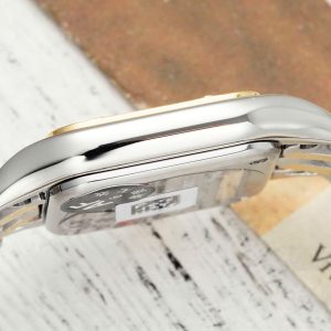 Đồng Hồ Nữ Cartier Panthere Chế Tác Mặt Trắng Viền Đính Đá CZ 22x30mm (2)