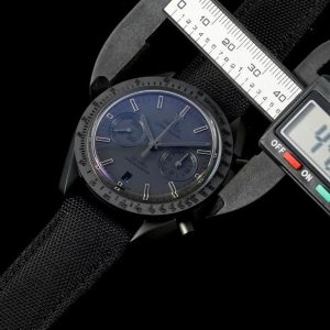 Đồng Hồ Omega Replica 11 SpeedMaster Dark Side Of The Moon Vỏ Gốm Đen Dây Vải 44mm (2)