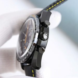 Đồng Hồ Omega Speedmaster Dark Side of the Moon Vỏ Gốm Đen Dây Da Replica Cao Cấp 44mm (2)