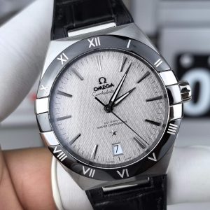 Đồng Hồ Omga Constellation Chế Tác Viền Màu Đen Dây Da 41mm (2)