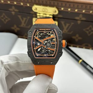 Đồng Hồ Richard Mille RM 67-02 McLaren Lando Norris Replica 11 Vỏ Carbon Siêu Nhẹ Dây Vải Màu Cam 38.7x47 (2)