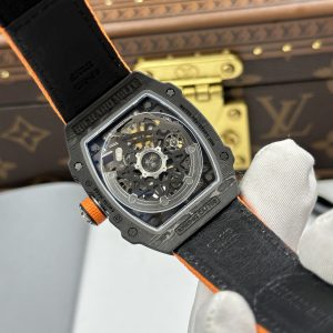 Đồng Hồ Richard Mille RM 67-02 McLaren Lando Norris Replica 11 Vỏ Carbon Siêu Nhẹ Dây Vải Màu Cam 38.7x47 (2)