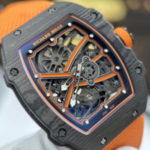 Đồng Hồ Richard Mille RM 67-02 McLaren Lando Norris Replica 11 Vỏ Carbon Siêu Nhẹ Dây Vải Màu Cam 38.7x47 (2)