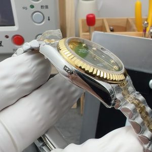 Đồng Hồ Rolex DateJust Nữ Chế Tác Mặt Xanh Lá Cây Dây Kim Loại Nhà Máy GS 31mm (1)