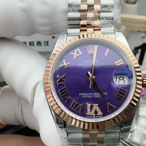 Đồng Hồ Rolex DateJust Rep 11 Mặt Số Màu Tím Máy Cơ Thuỵ Sỹ Nữ 31mm (1)