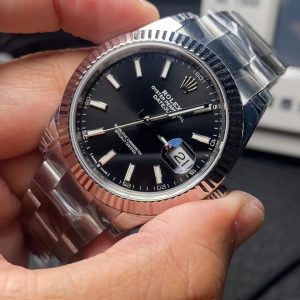 Đồng Hồ Rolex DateJust Replica 11 Mặt Đen Dây Oyster Nhà Máy VS 41mm (2)