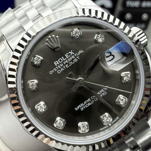 Đồng Hồ Rolex DateJust Replica 11 Mặt Xám Máy Cơ Thuỵ Sỹ Nữ 31mm (2)