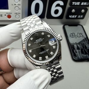Đồng Hồ Rolex DateJust Replica 11 Mặt Xám Máy Cơ Thuỵ Sỹ Nữ 31mm (2)