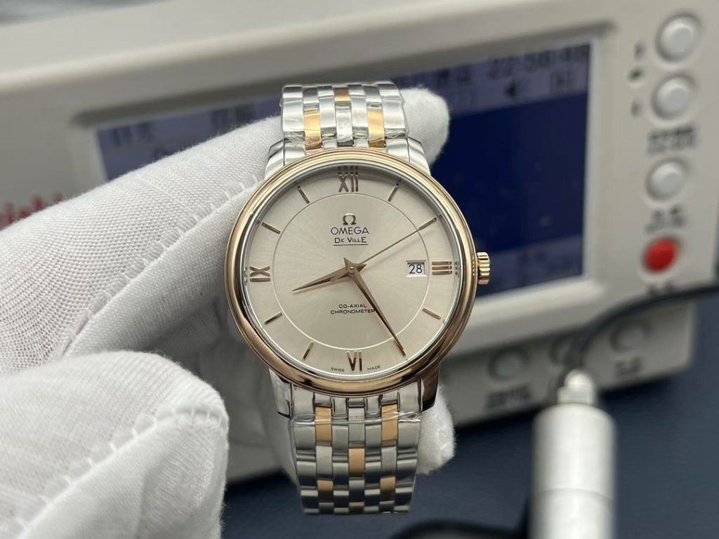 Đồng Hồ Nam Omega De Ville Prestige Rep 11 Mặt Trắng Bạc Máy Cơ Thuỵ Sỹ 39 (2)