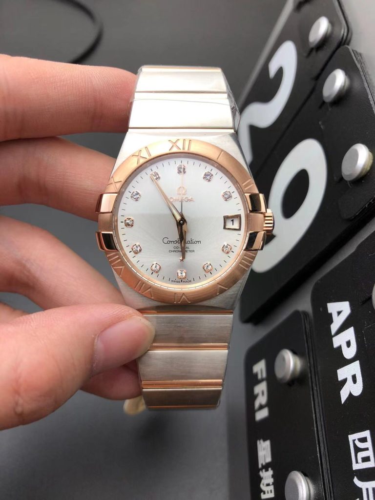 Đồng Hồ Omega Constellation Replica 11 Mặt Số Màu Bạc Dây Kim Loại 38mm (2)