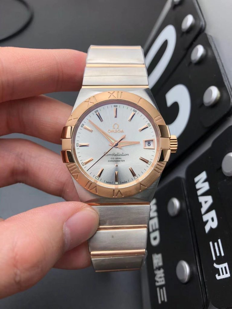 Đồng Hồ Omega Constellation Replica 11 Mặt Số Màu Xám Bạc Máy Cơ Thuỵ Sỹ 38mm (4)