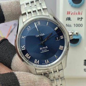 Đồng Hồ Omega De Ville Chronometer Chế Tác Mặt Xanh Dương Dây Kim Loại 41mm (1)