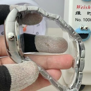 Đồng Hồ Omega De Ville Chronometer Replica 11 Mặt Đen Dây Kim Loại 41mm (1)