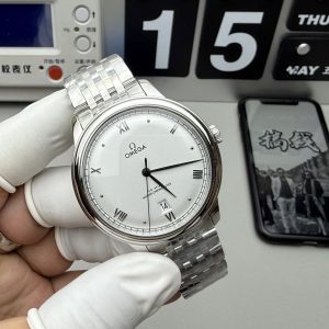 Đồng Hồ Omega De Ville Prestige Rep Cao Cấp Mặt Trắng Phun Cát 39 (4)