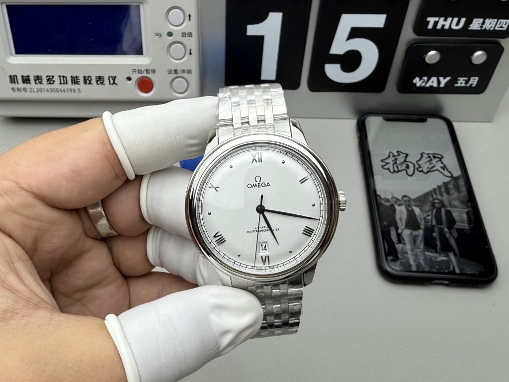 Đồng Hồ Omega De Ville Prestige Rep Cao Cấp Mặt Trắng Phun Cát 39 (4)