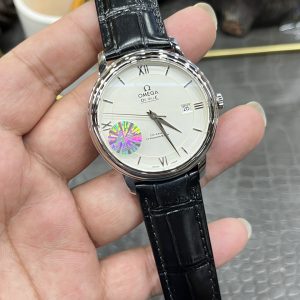 Đồng Hồ Omega De Ville Prestige Replica 11 Mặt Trắng Dây Da 39 (1)