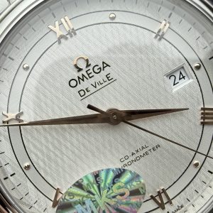 Đồng Hồ Omega De Ville Prestige Replica 11 Mặt Trắng Dây Kim Loại 39 (1)