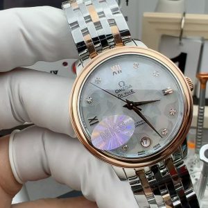 Đồng Hồ Omega De Ville Prestige Replica 11 Nữ Mặt Hoạ Tiết Butterfly 32 (2)