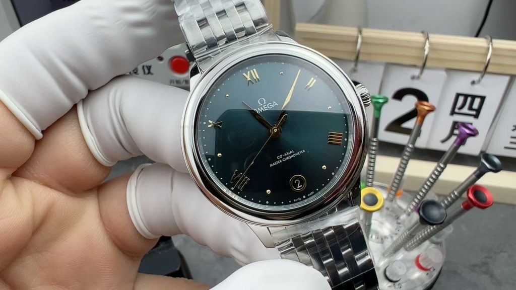 Đồng Hồ Omega Nữ Chế Tác De Ville Prestige Mặt Xanh Lá Máy Cơ Thuỵ Sỹ 34mm (2)