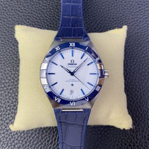 Đồng Hồ Omga Constellation Chế Tác Mặt Trắng Viền Màu Xanh Dương 41mm (1)