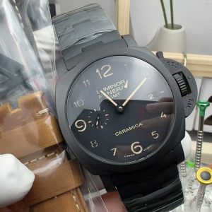 Đồng Hồ Panerai Luminor 1950 3 Days GMT PAM00438 Replica 11 Vỏ Gốm Dây Cao Su 44mm (2)